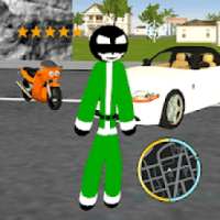 Green Santa Stickman Christmas Rope Hero Crime Sim