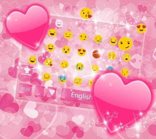 Pink love Keyboard Theme स्क्रीनशॉट 2