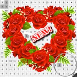 Love Rose Pixel Art Coloring By Number