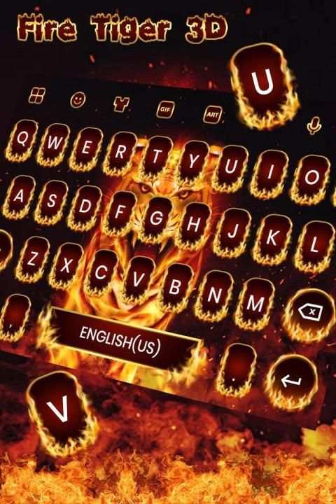 Fire Tiger 3D Keyboard स्क्रीनशॉट 2