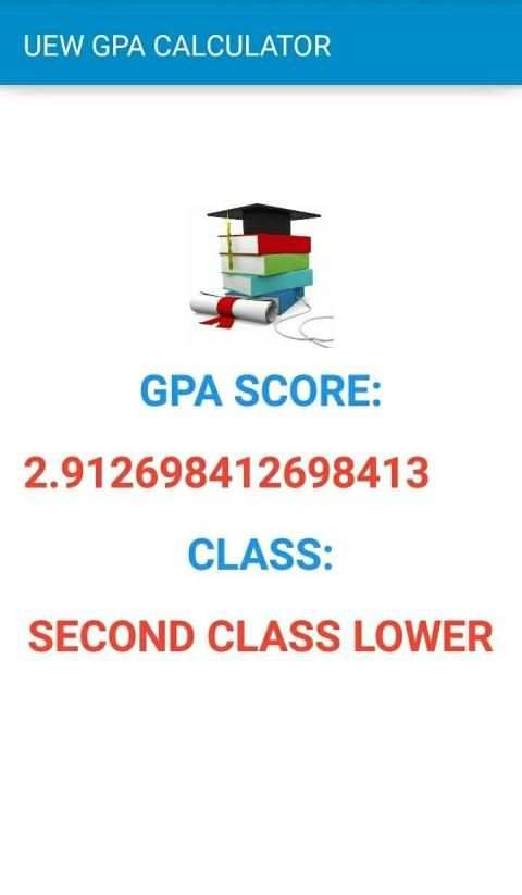 UEW GPA CALCULATOR screenshot 1
