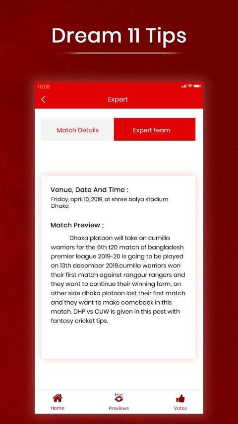 Dream 11 Experts - Dream11 Winner Prediction Tip screenshot 1