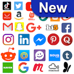 All in one Social Media &amp; Social Networks, etc आइकन