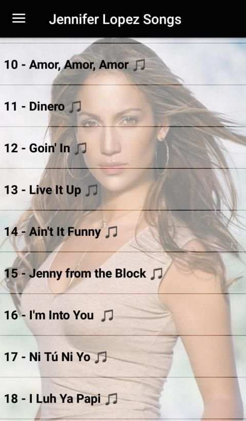 Jennifer LOPEZ SONGS OFFLINE ( 45 SONGS ) स्क्रीनशॉट 3