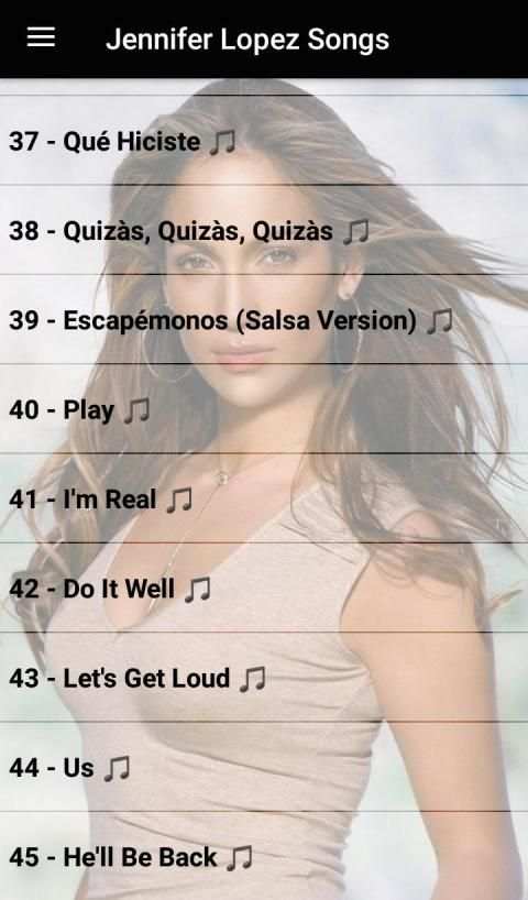 Jennifer LOPEZ SONGS OFFLINE ( 45 SONGS ) स्क्रीनशॉट 5