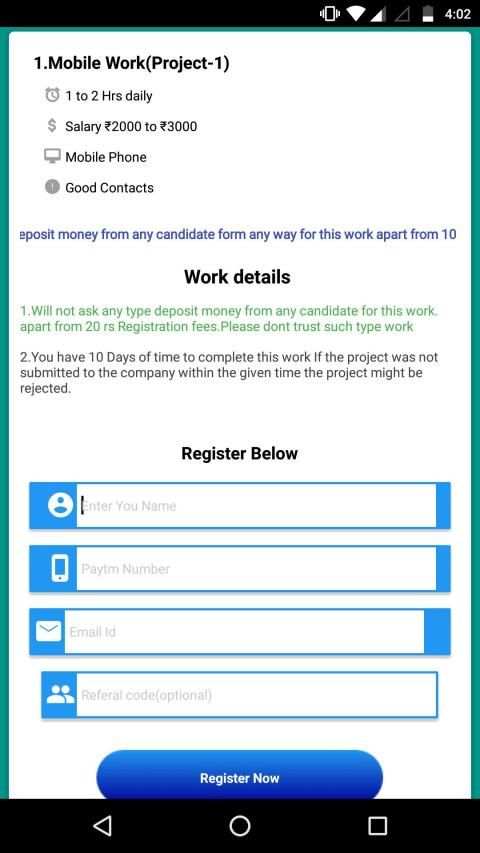 Work from Mobile and Earn Money स्क्रीनशॉट 1