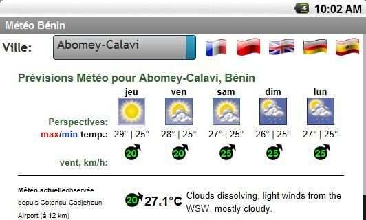 Météo Bénin screenshot 1