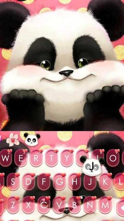 Love Cute Panda Keyboard Theme स्क्रीनशॉट 2