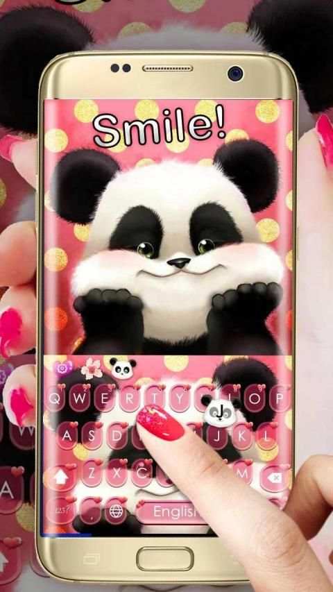 Love Cute Panda Keyboard Theme स्क्रीनशॉट 3