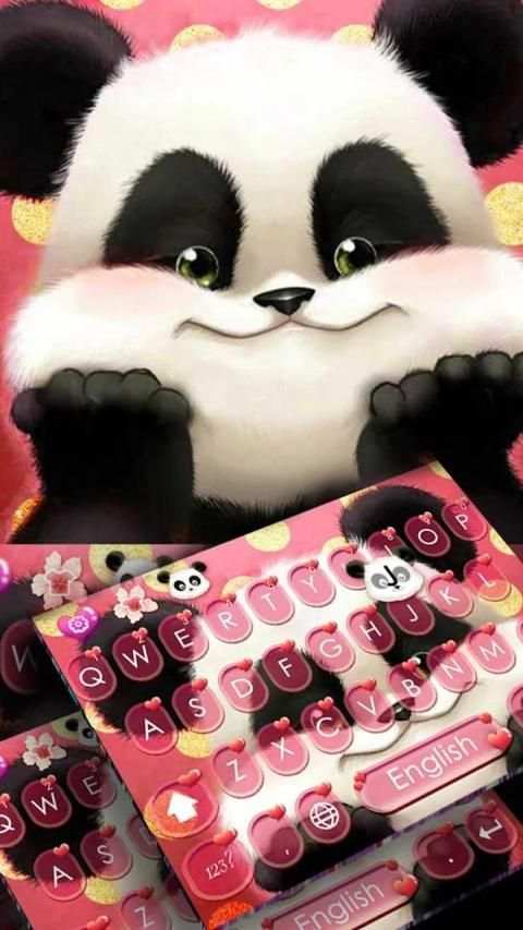 Love Cute Panda Keyboard Theme स्क्रीनशॉट 4