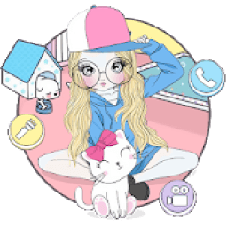 ikon Cute Pretty Cat Girl Theme