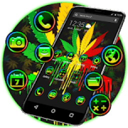 Neon Colorful Weed Smoke APUS Launcher Theme आइकन