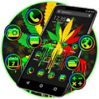 Neon Colorful Weed Smoke APUS Launcher Theme