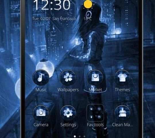 Blue Moon Night Girl Theme screenshot 3