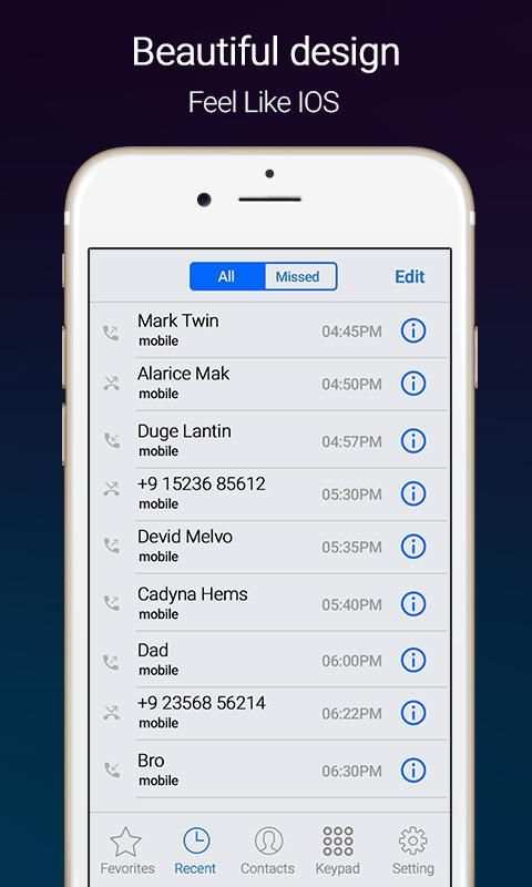 Dialer Screen for android screenshot 1