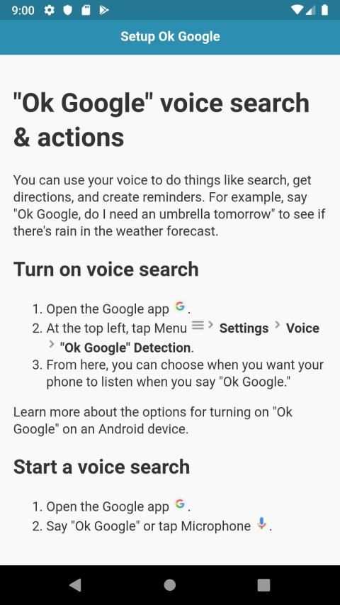 Commands for Ok Google स्क्रीनशॉट 5