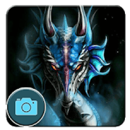 ikon Tema Neon Biru Naga Asap