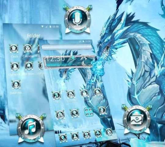 Blue Ice Dragon Theme screenshot 2