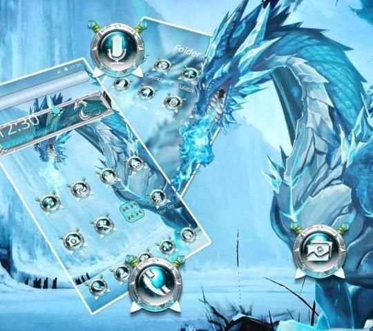 Blue Ice Dragon Theme screenshot 3