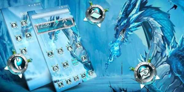 Blue Ice Dragon Theme screenshot 1