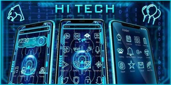 Blue Neon Hi Tech Theme स्क्रीनशॉट 1
