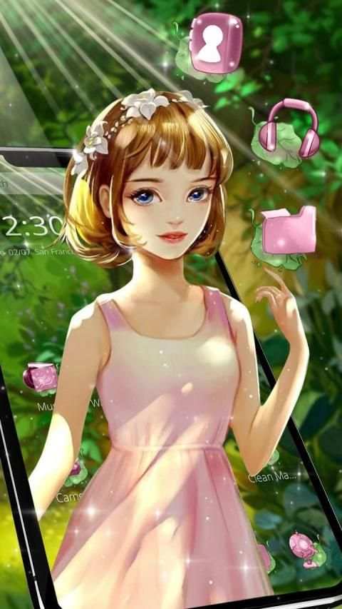 Cute Girl Forest Theme screenshot 4