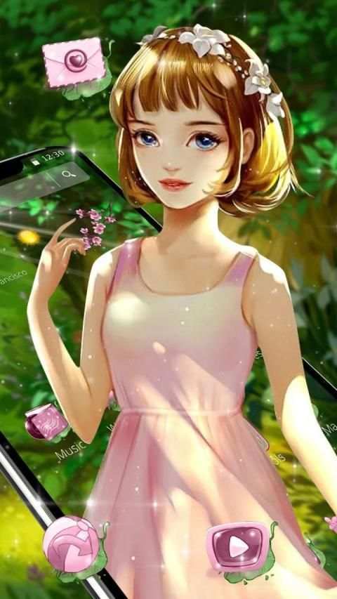Cute Girl Forest Theme screenshot 2