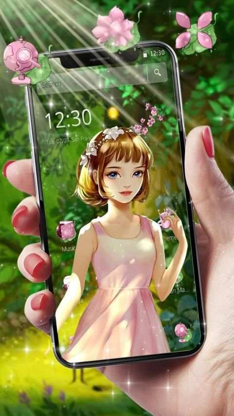 Cute Girl Forest Theme screenshot 3