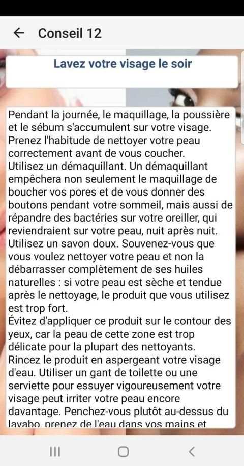 Comment avoir une belle peau - Conseils de beauté screenshot 1