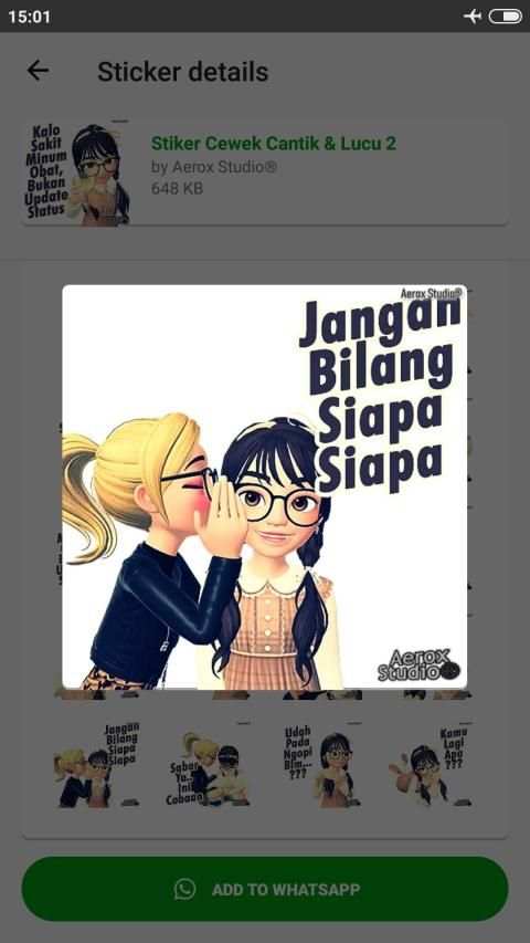 Stiker 3D Cewek Cantik Lucu WAStickerApps screenshot 6
