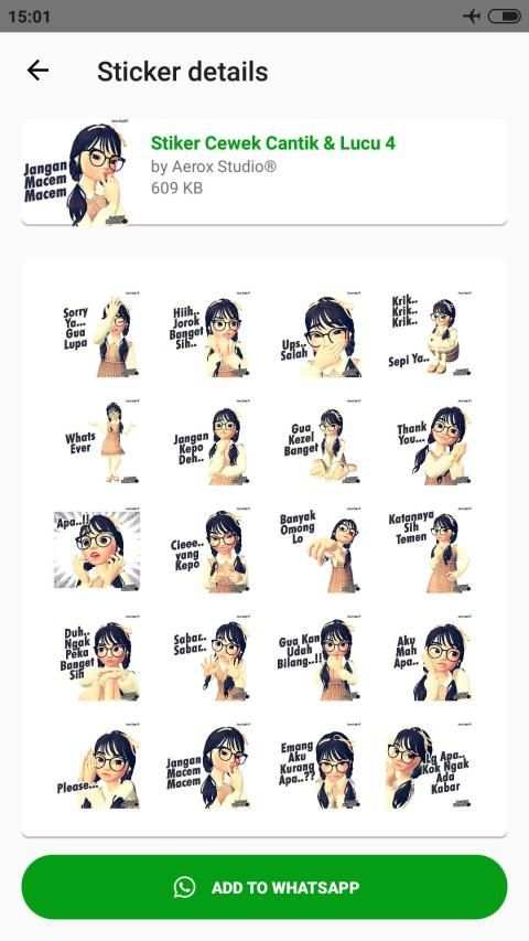 Stiker 3D Cewek Cantik Lucu WAStickerApps screenshot 2