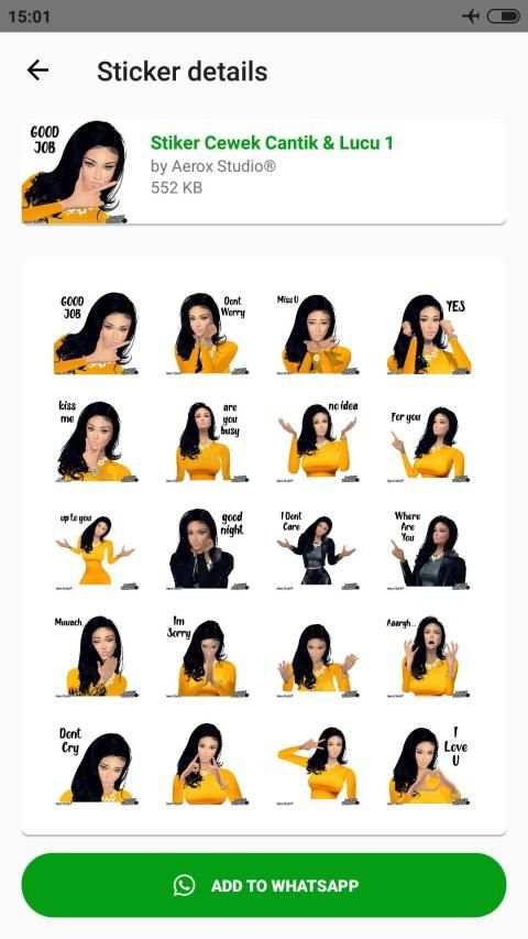 Stiker 3D Cewek Cantik Lucu WAStickerApps screenshot 11