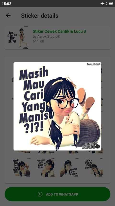 Stiker 3D Cewek Cantik Lucu WAStickerApps screenshot 4