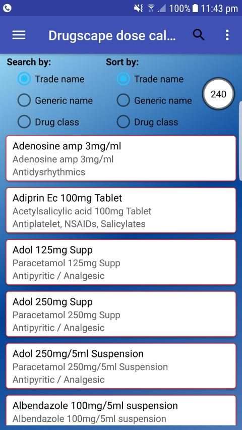 Drugscape dose calculator FREE स्क्रीनशॉट 8