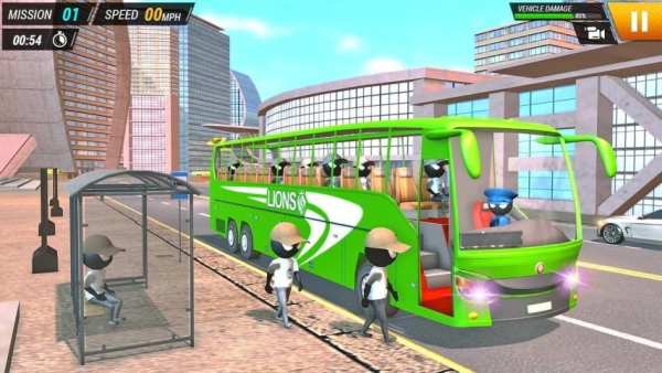 बस चालन सिम्युलेटर Stickman Bus Driving Simulator स्क्रीनशॉट 6