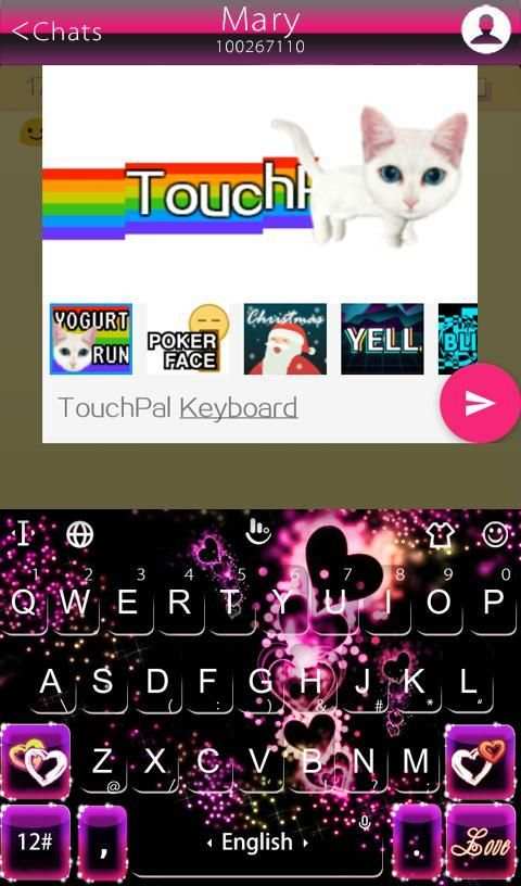 Sparkling Heart Keyboard Theme screenshot 3