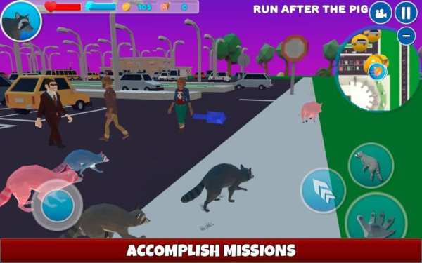 Raccoon Adventure: City Simulator 3D screenshot 4