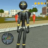 Black Panther Stickman jetpack Crime Simulator