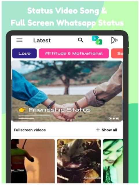 Video Song Status (Full Screen Video) - VIDO screenshot 3