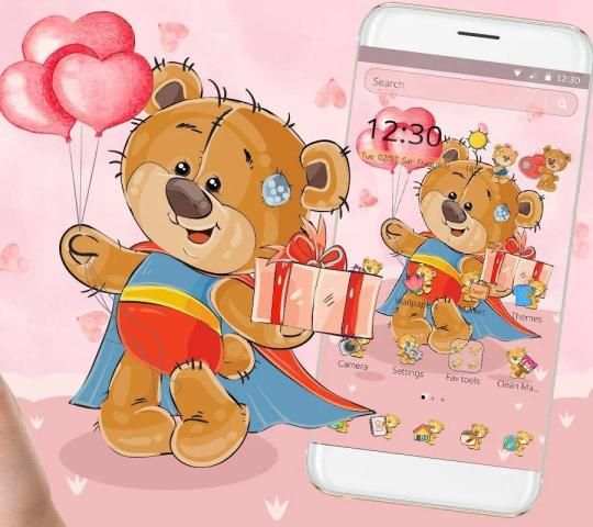 Cute Love Teddy Bear Theme screenshot 3