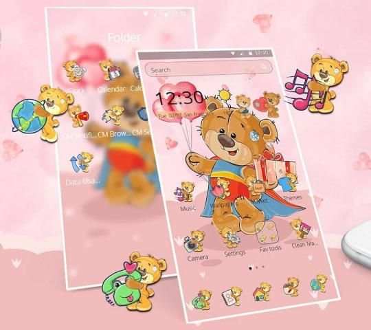 Cute Love Teddy Bear Theme screenshot 2