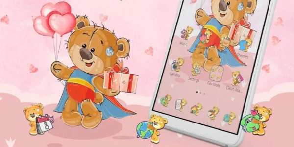 Cute Love Teddy Bear Theme screenshot 1