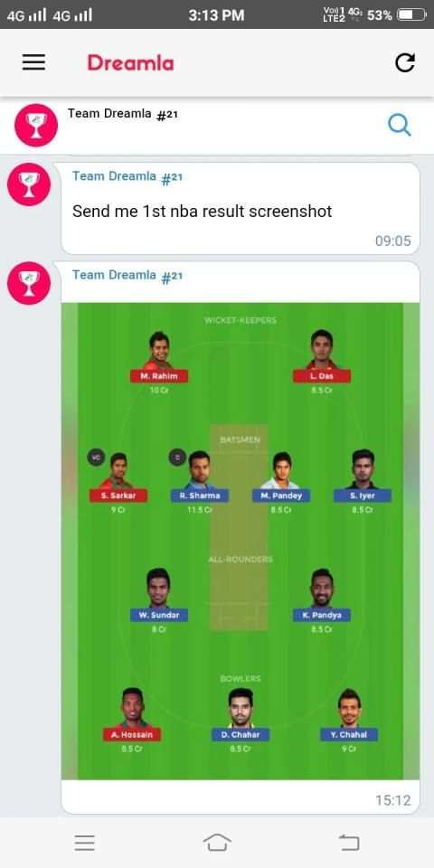 Dreamla - Dream11 Teams & Prediction Provider screenshot 3