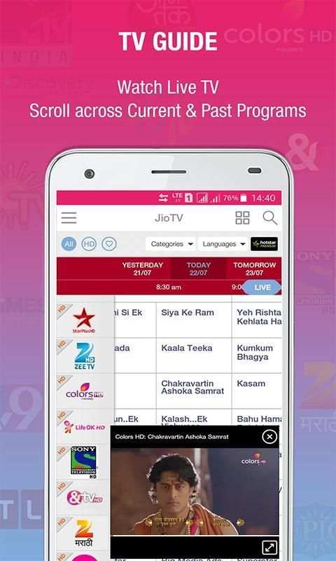 Live Jio TV HD Channels Guide स्क्रीनशॉट 3