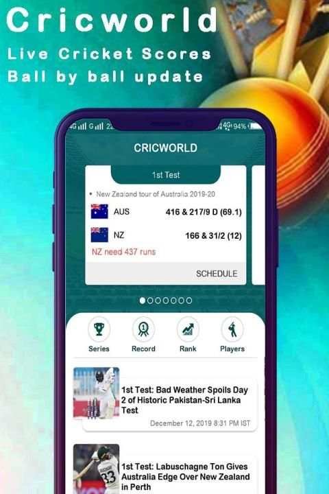 Cricworld - Live Cricket Scores स्क्रीनशॉट 6