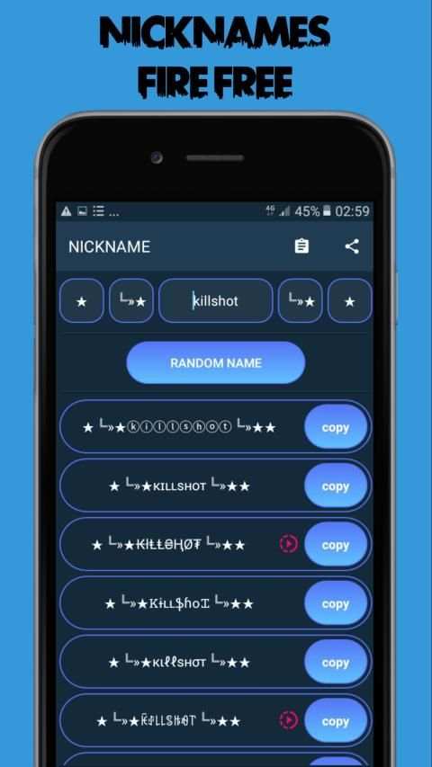 Name Creator For Free Fire स्क्रीनशॉट 1