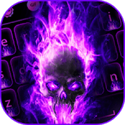 Purple Flaming Keyboard Theme आइकन