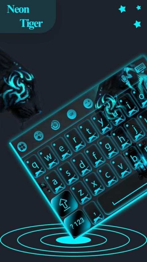 Neon Tiger keyboard Theme स्क्रीनशॉट 3