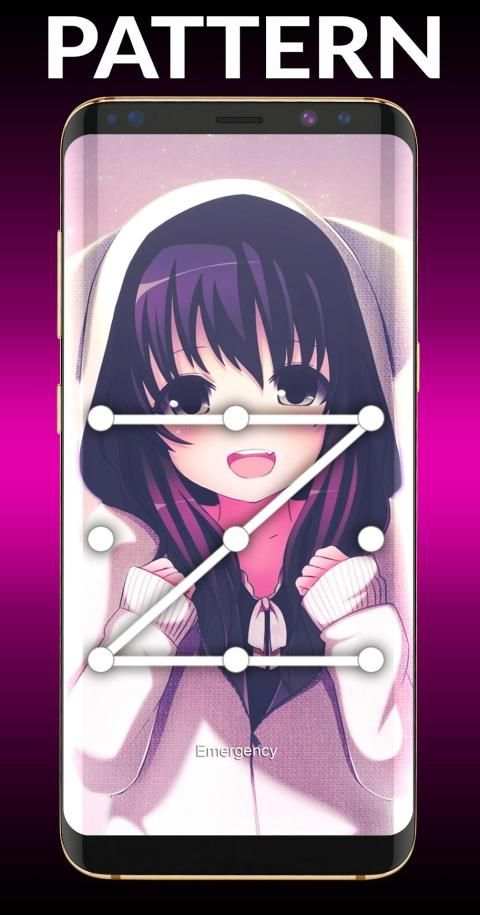 Anime for Girls Pattern Lock Screen & Wallpapers स्क्रीनशॉट 1