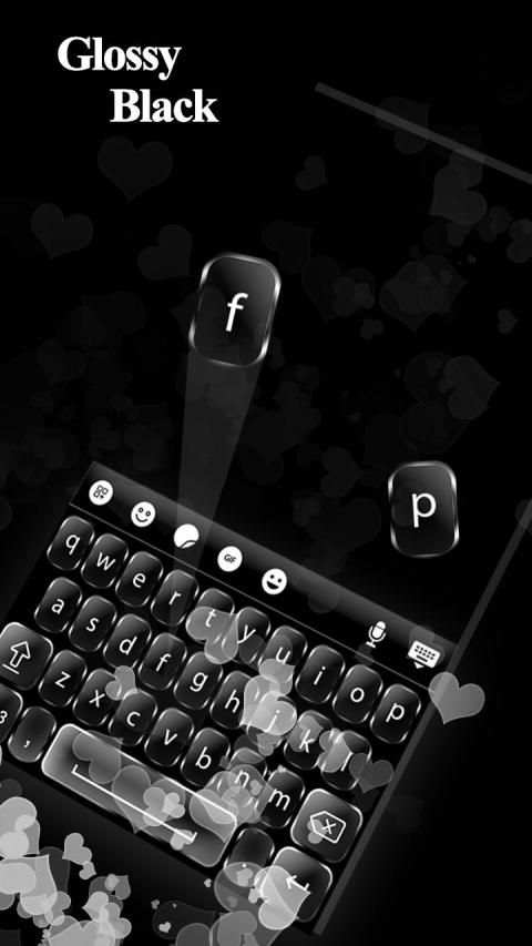 Glossy Black Keyboard Theme स्क्रीनशॉट 5